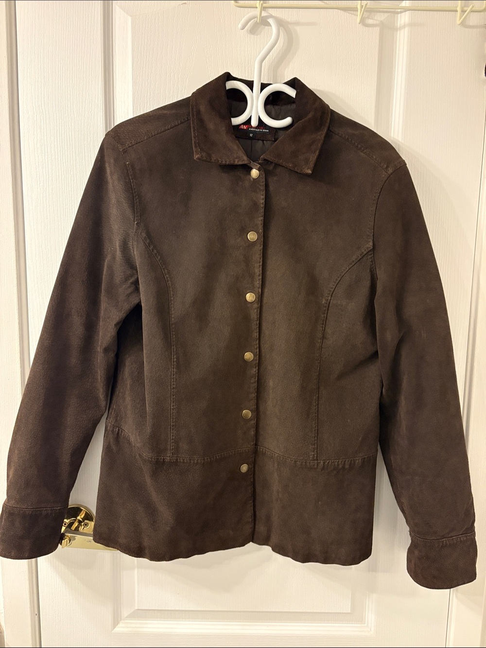 Women's Brown Suede Snap-Front Jacket